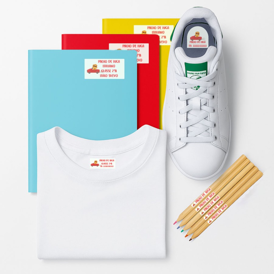 Pack Etichette Animali Personalizzate Set Completo di Etichette Adesive Termoadesive