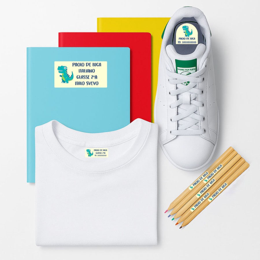 Pack Etichette Animali Personalizzate Set Completo di Etichette Adesive Termoadesive