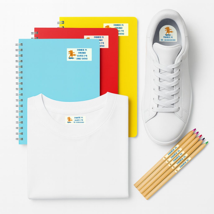 Pack Etichette Animali Personalizzate Set Completo di Etichette Adesive Termoadesive