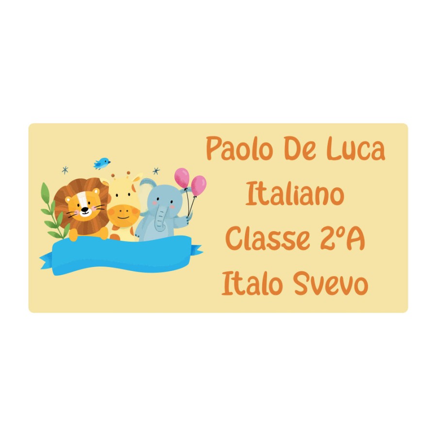Pack Etichette Animali Personalizzate Set Completo di Etichette Adesive Termoadesive
