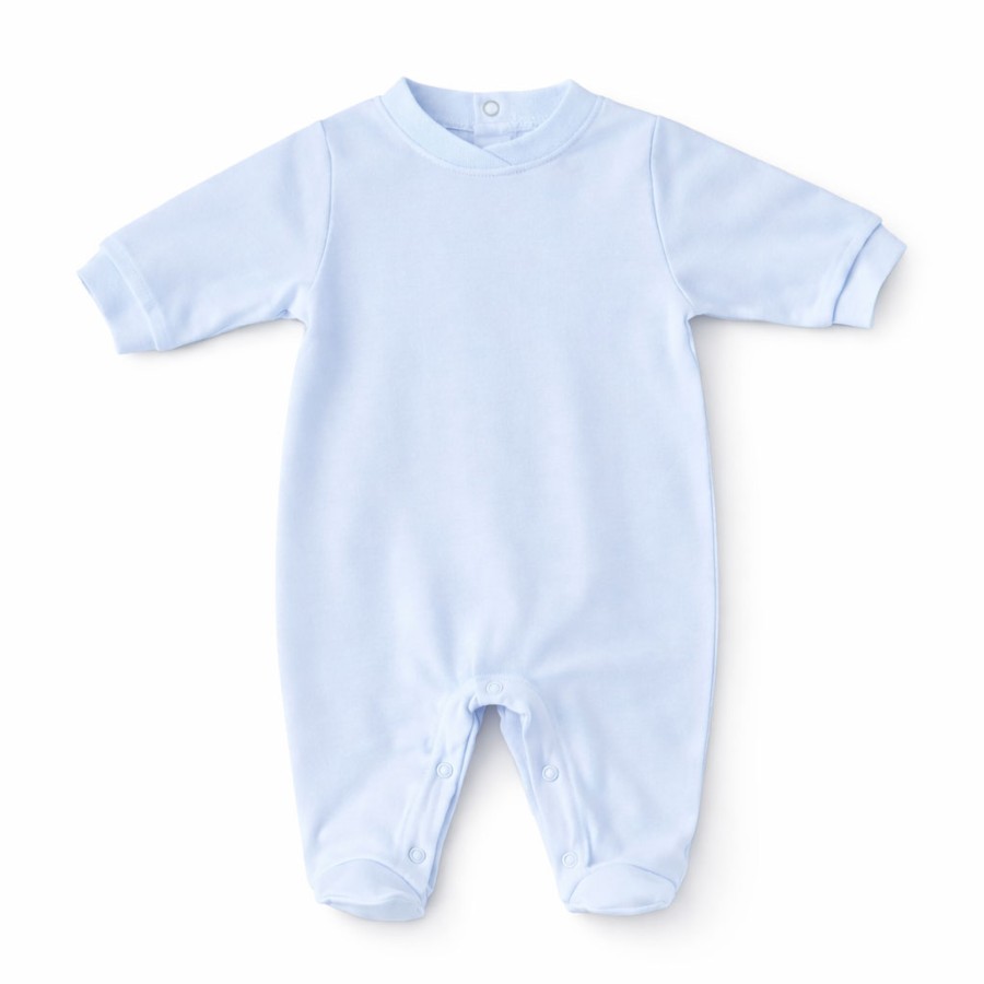 Tutina neonato personalizzata azzurra fronte con nome e foto in cotone - crea online