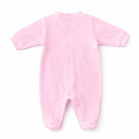 Tutina neonato personalizzata rosa retro con nome e foto in cotone - crea online