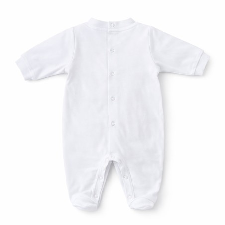 Tutina neonato personalizzata bianca retro con nome e foto in cotone - crea online