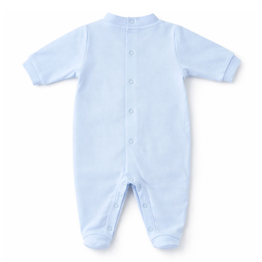 Tutina neonato personalizzata azzurra retro con nome e foto in cotone - crea online