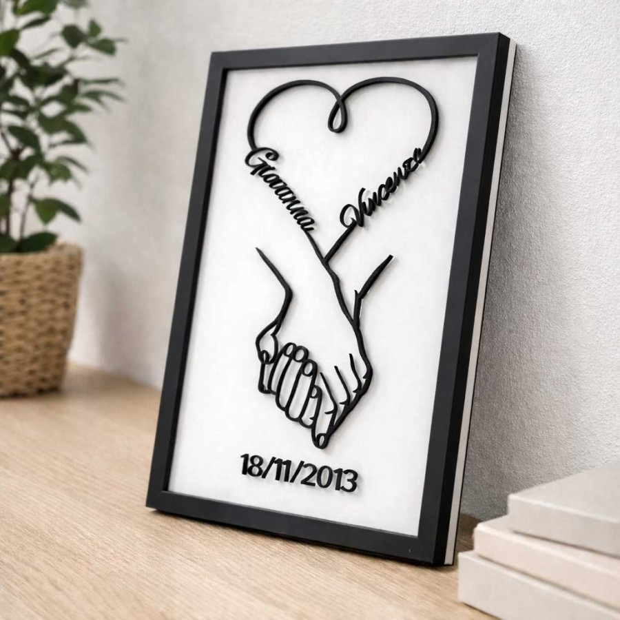 Targa in plexiglass personalizzata con nomi e data con tutto l’amore