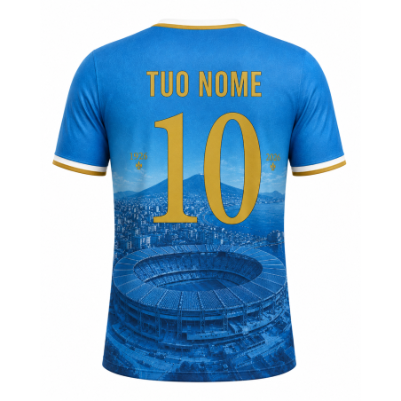 Maglia Calcio Personalizzata Celebrativa 100 Anni Napoli - Nome e Numero Personalizzabili - T-Shirt Sportiva Uomo - Idea Regalo 