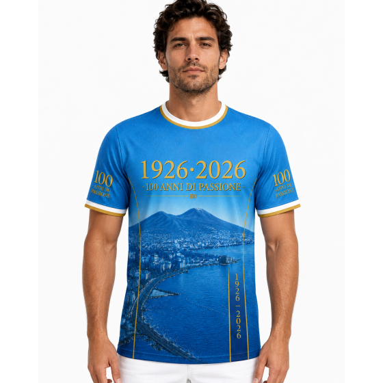 Maglia Calcio Personalizzata Celebrativa 100 Anni Napoli - Nome e Numero Personalizzabili - T-Shirt Sportiva Uomo - Idea Regalo  2