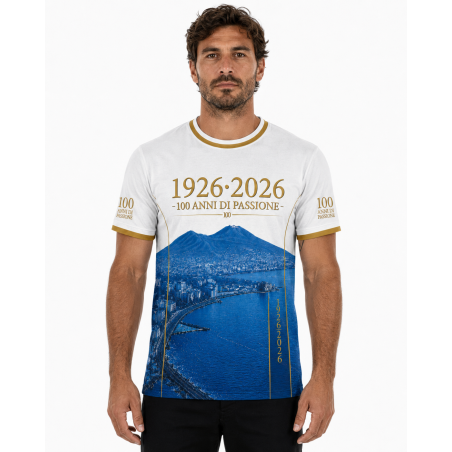Maglia Calcio Personalizzata Celebrativa 100 Anni Napoli - Nome e Numero Personalizzabili - T-Shirt Sportiva Uomo - Idea Regalo 