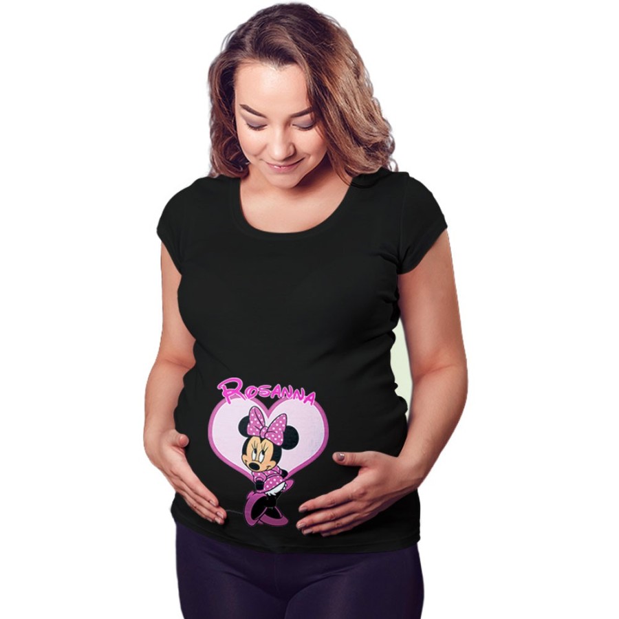 Maglia premaman personalizzata con nome minnie Cartoon