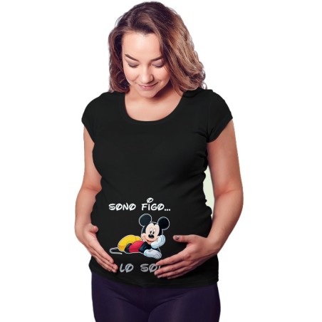 Maglia premaman sono figo lo so con topolino
