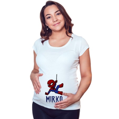 Maglia premaman personalizzata con nome baby spiderman