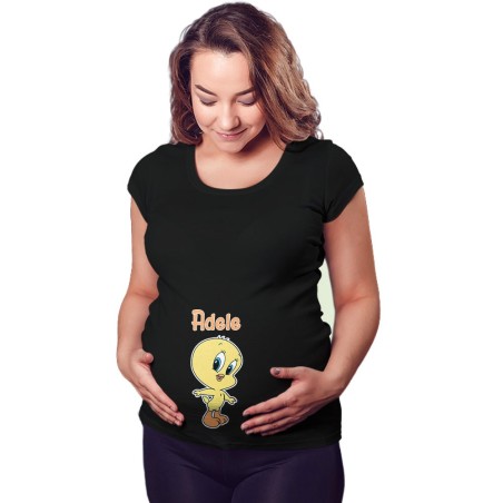 Maglia premaman personalizzata con nome baby titti Cartoon