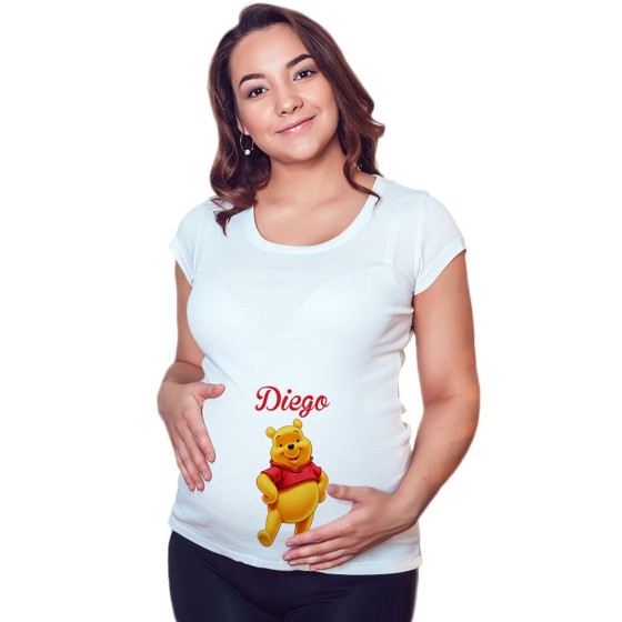 Maglia premaman personalizzata con nome winnie the pooh Cartoon