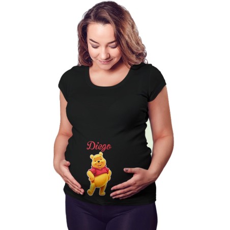 Maglia premaman personalizzata con nome winnie the pooh Cartoon