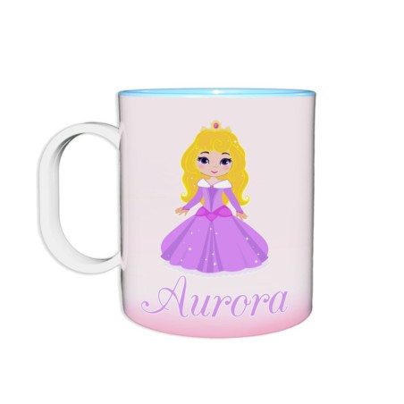 Tazza in plastica personalizzata con nome baby principessa aurora Cartoon