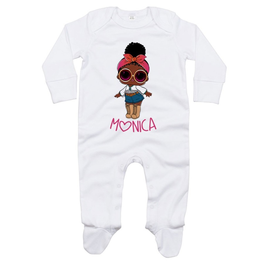 Tutina neonata personalizzata con nome lol con la bandana e occhiali Cartoon