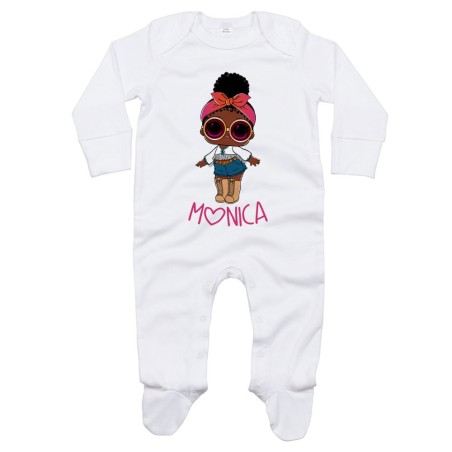 Tutina neonata personalizzata con nome lol con la bandana e occhiali Cartoon