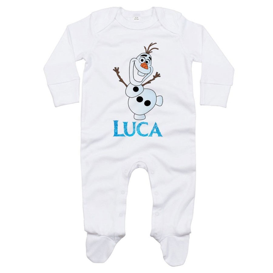 Tutina neonato personalizzata con nome olaf Cartoon
