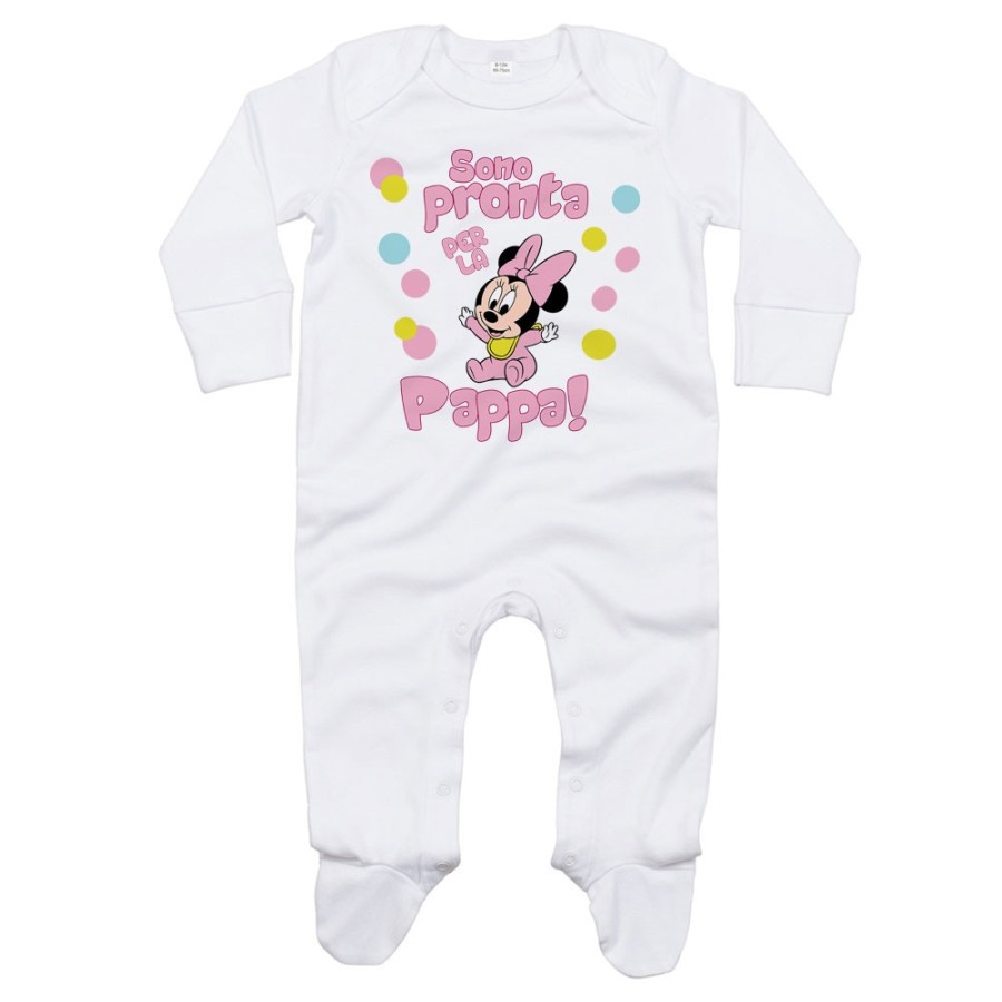 Tutina neonata sono pronta per la pappa baby minnie Cartoon