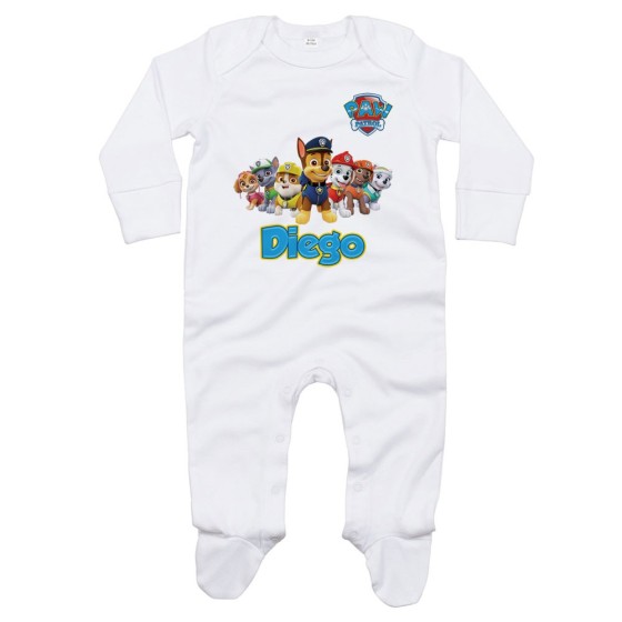 Tutina neonato personalizzata con nome paw patrol Cartoon