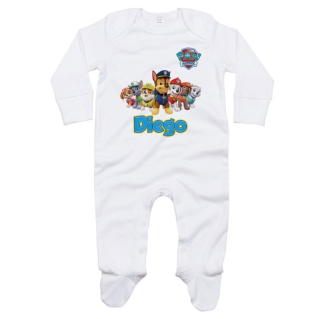 Tutina neonato personalizzata con nome paw patrol