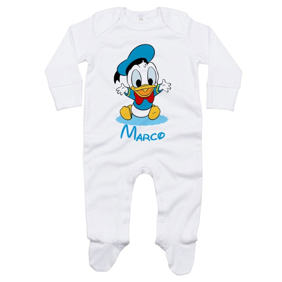 Tutina neonato personalizzata con nome baby paperino Cartoon