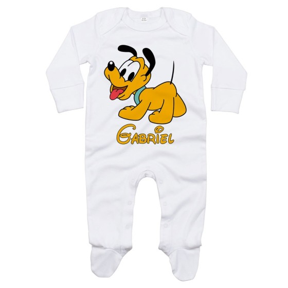Tutina neonato personalizzata con nome baby pluto Cartoon