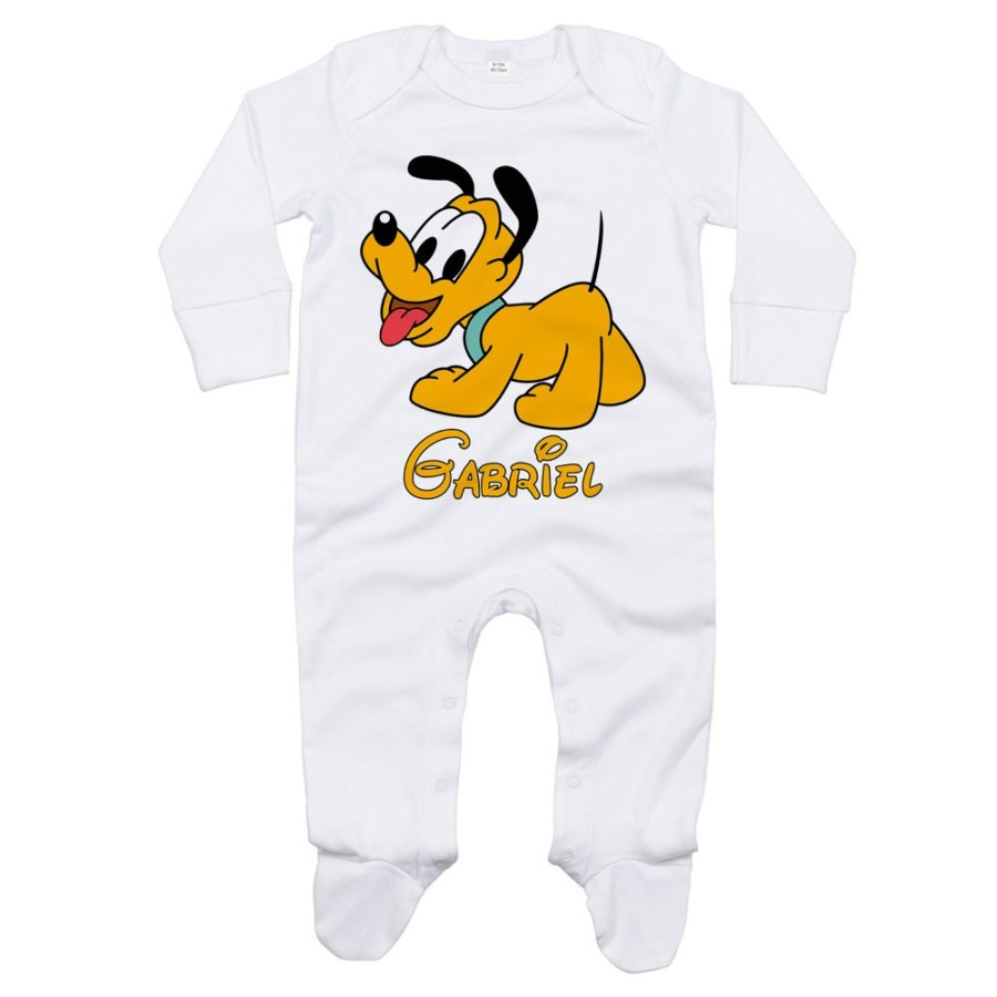 Tutina neonato personalizzata con nome baby pluto Cartoon
