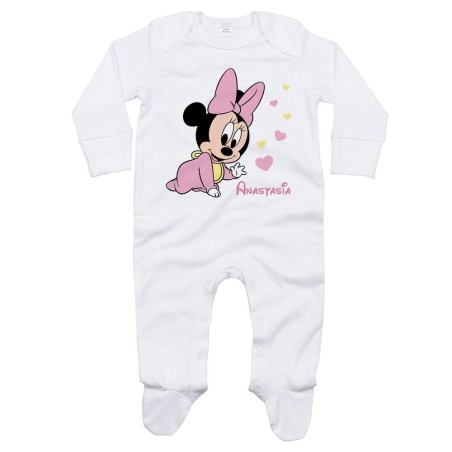 Tutina neonata personalizzata con nome baby minnie