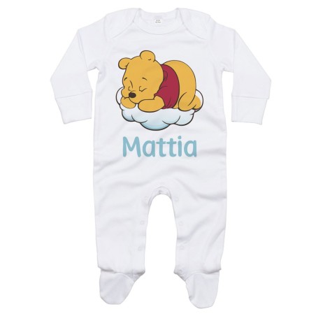 Tutina neonato personalizzata con nome sleeping winnie