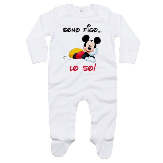 Tutina neonato sono figo lo so con topolino Cartoon