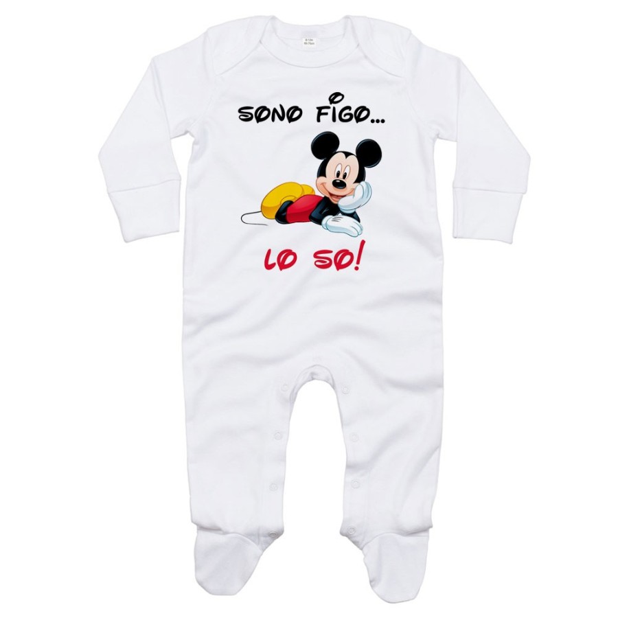 Tutina neonato sono figo lo so con topolino Cartoon