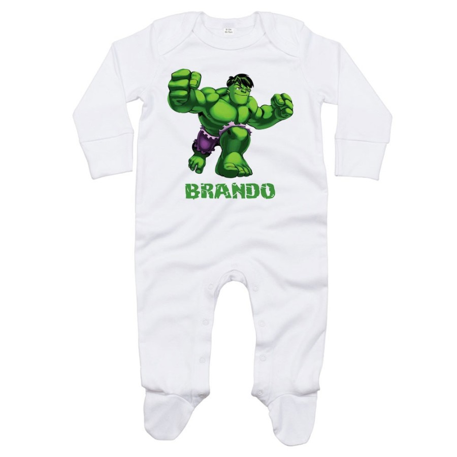 Tutina neonato personalizzata con nome hulk Cartoon