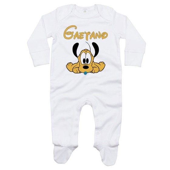 Tutina neonato personalizzata con nome baby pluto Cartoon