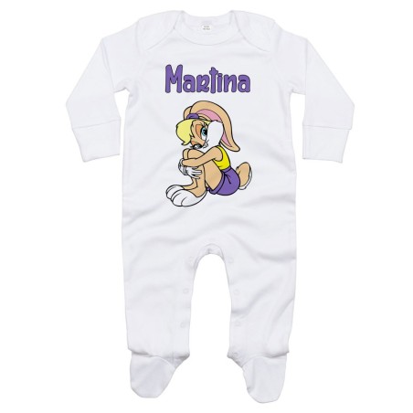 Tutina neonata personalizzata con nome baby lola bunny