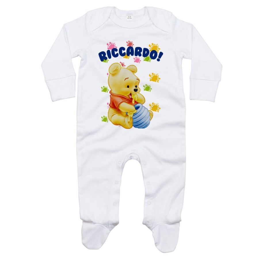 Tutina neonato personalizzata con nome baby winnie the pooh Cartoon