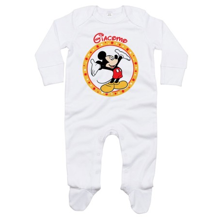 Tutina neonato personalizzata con nome topolino