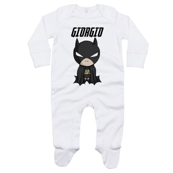 Tutina neonato personalizzata con nome baby batman Cartoon