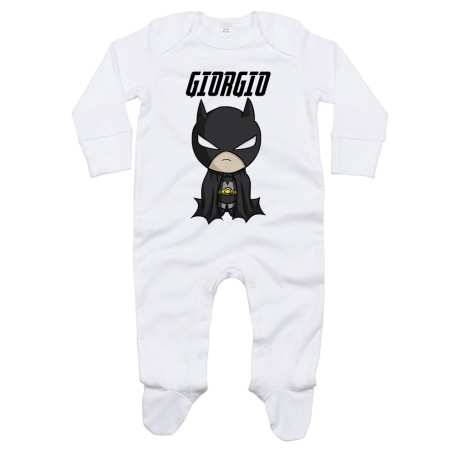 Tutina neonato personalizzata con nome baby batman