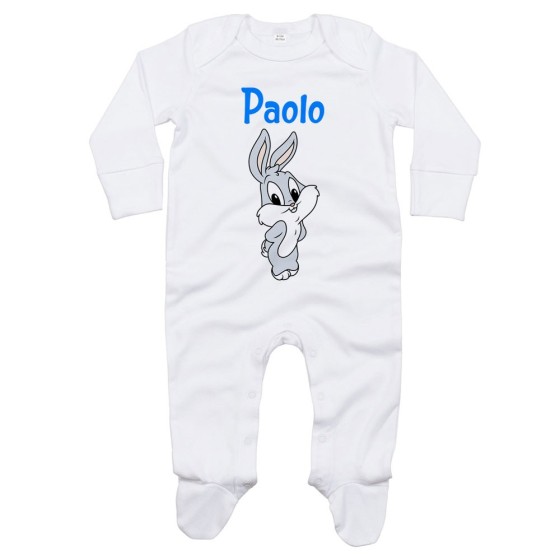 Tutina neonato personalizzata con nome bugs bunny - lola bunny Cartoon