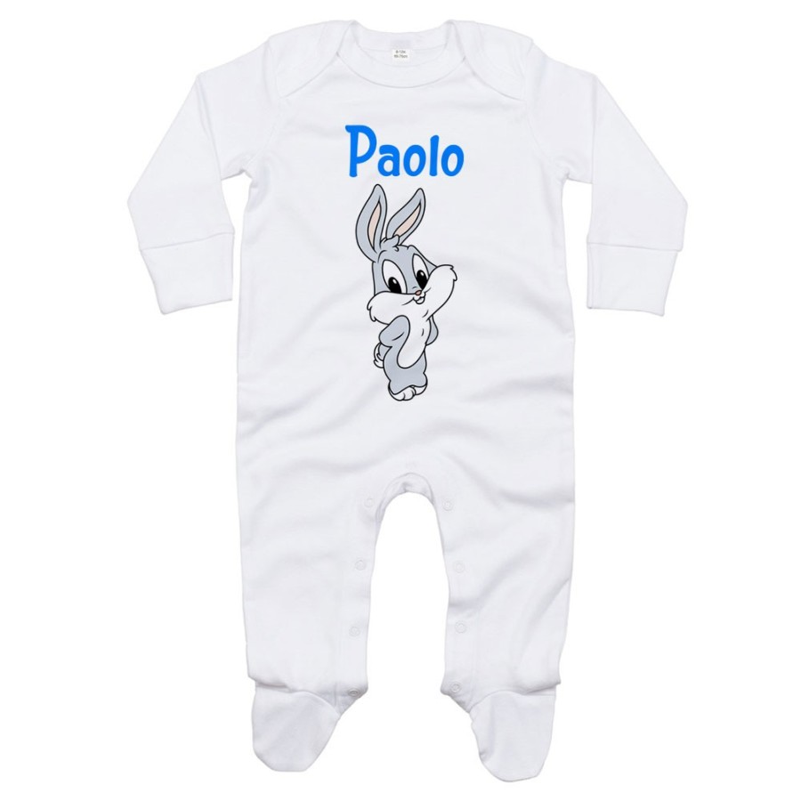 Tutina neonato personalizzata con nome bugs bunny - lola bunny Cartoon
