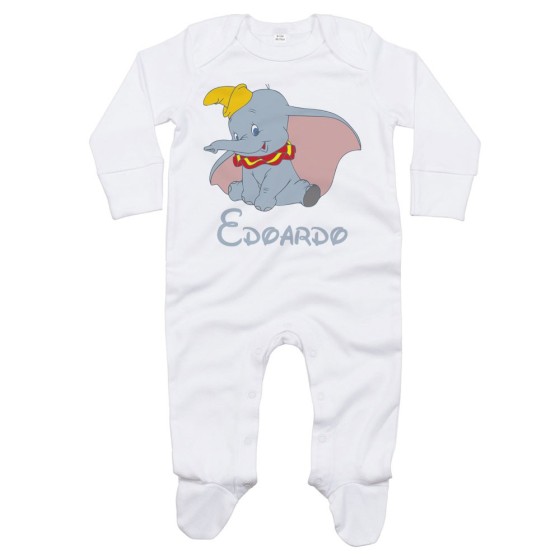 Tutina neonato personalizzata con nome dumbo Cartoon