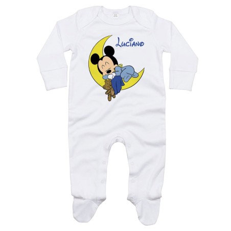 Tutina neonato personalizzata con nome topolino sleeping