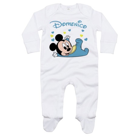 Tutina neonato personalizzata con nome baby topolino
