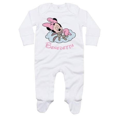 Tutina neonata personalizzata con nome minnie sleeping
