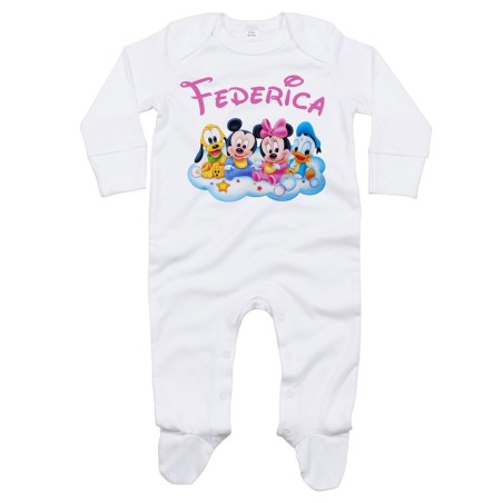 Tutina neonato personalizzata con nome baby disney family