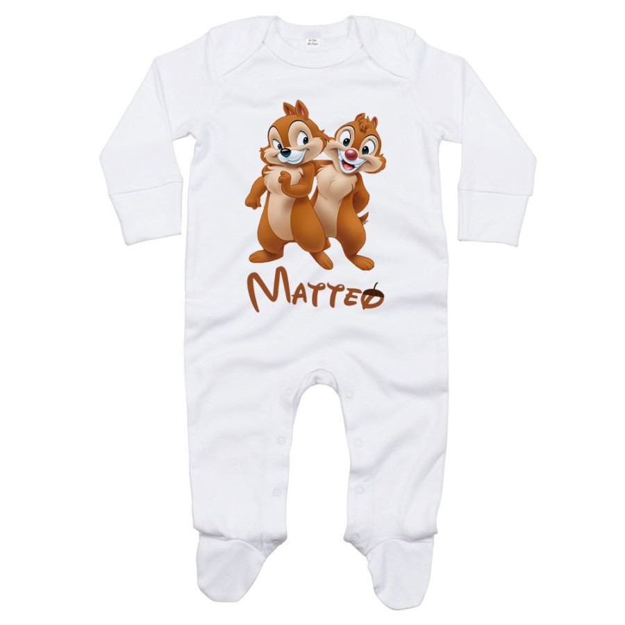 Tutina neonato personalizzata con nome cip e ciop Cartoon