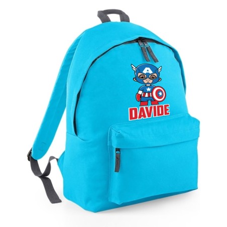 Zaino personalizzato con nome baby captain america Cartoon