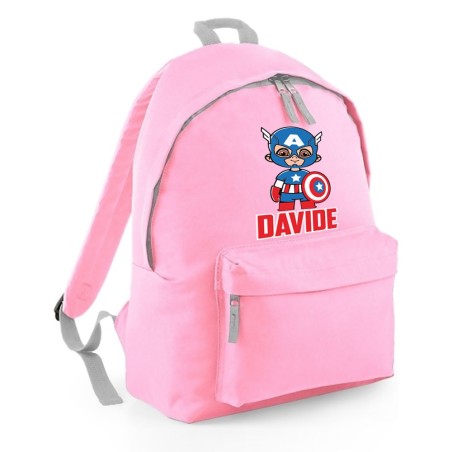 Zaino personalizzato con nome baby captain america Cartoon