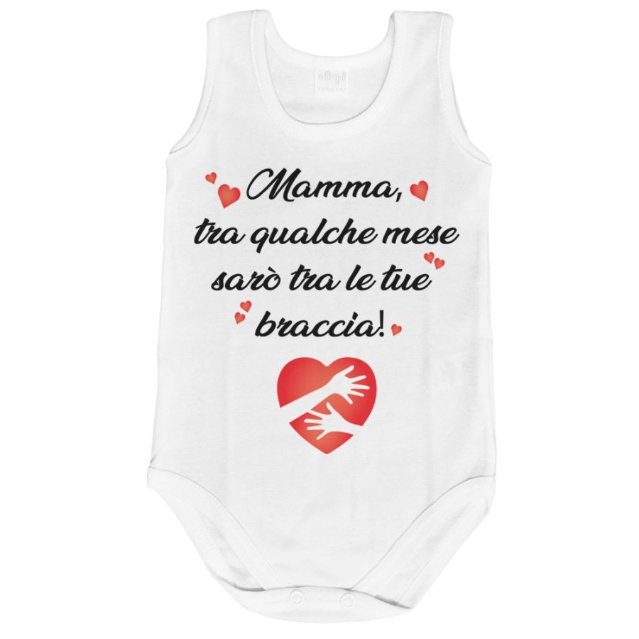 Body neonato mamma tra qualche mese sarò tra le tue braccia Per la mamma